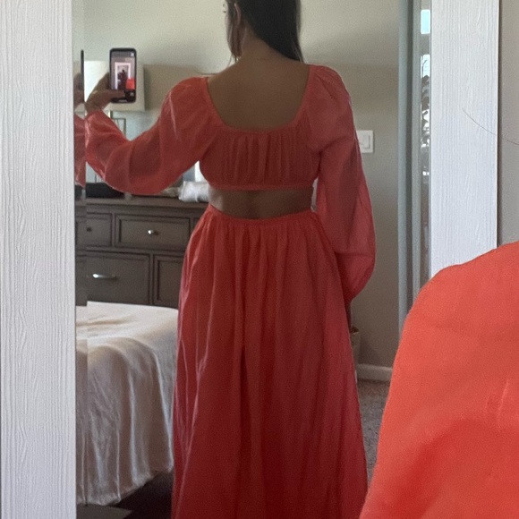 American Eagle tangerine long sleeve dress - Picture 3 of 4